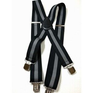 Carhartt Utility Rugged Flex Men's 2" Suspenders Black /Gray Clip Adjustable